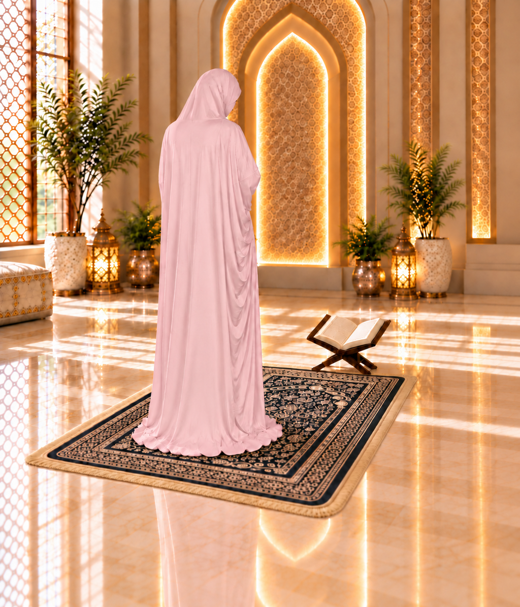 MEHAR Zahra prayer dress for Muslim women in Orchid Pink - view 6