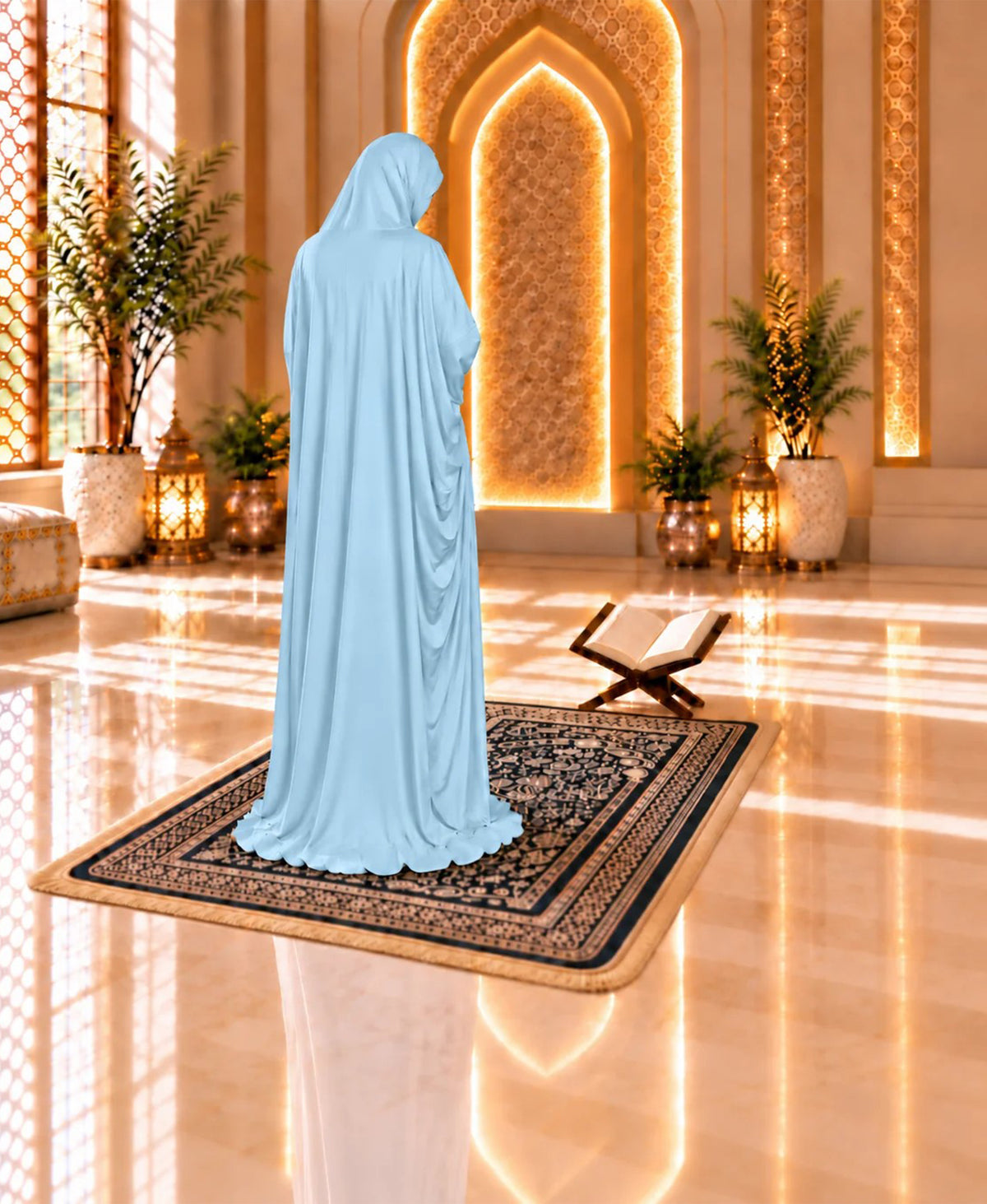 MEHAR Zahra Single-Piece Prayer Dress with Attached Hijab for Muslim Women