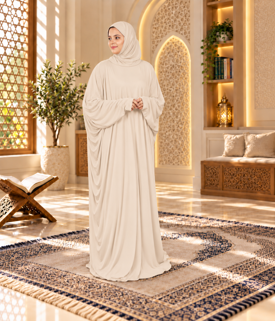 MEHAR Zahra prayer dress for Muslim women in Wheat - view 1