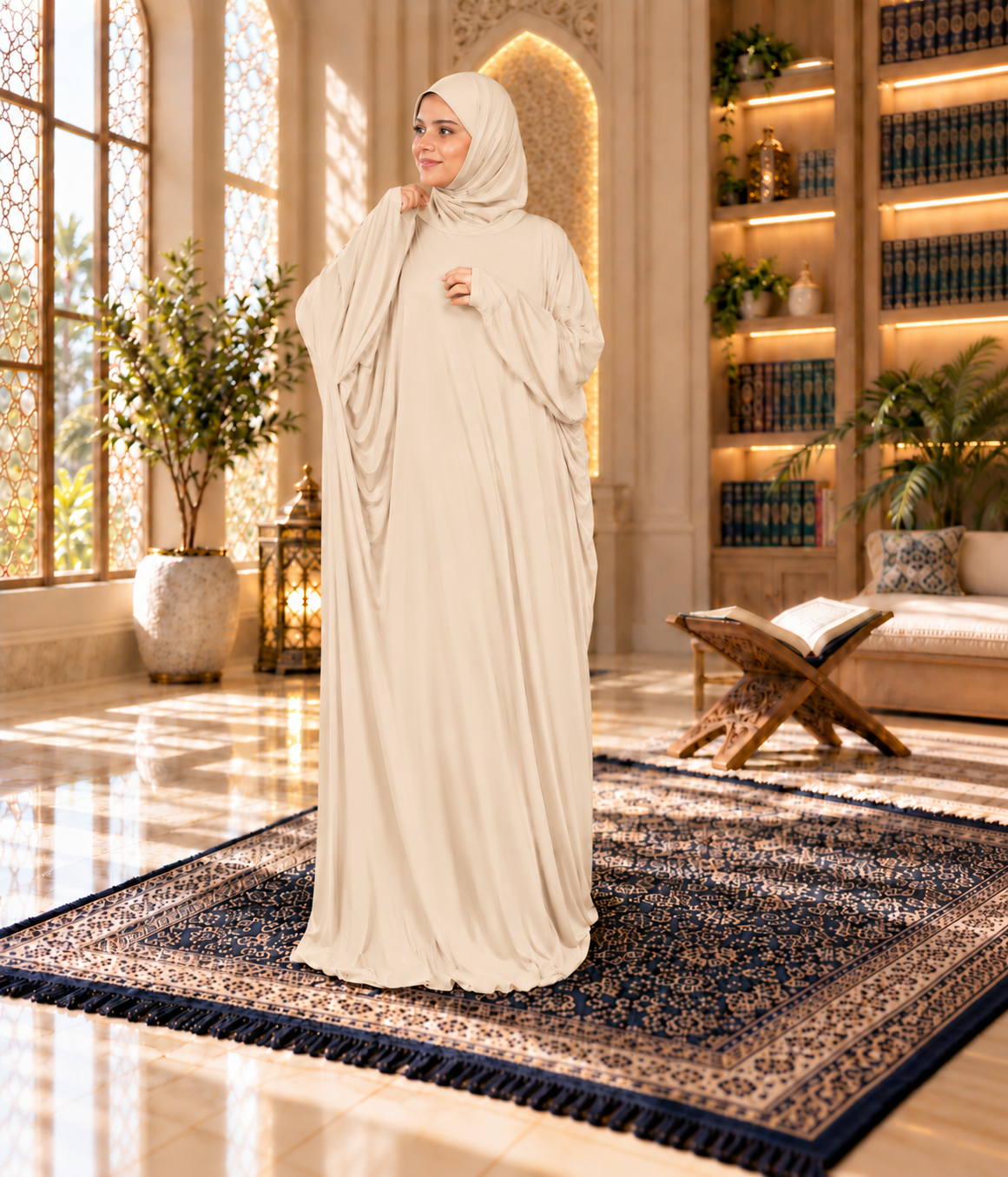 MEHAR Zahra prayer dress for Muslim women in Wheat - view 3