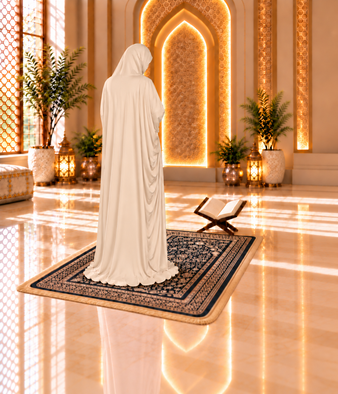 MEHAR Zahra prayer dress for Muslim women in Wheat - view 6