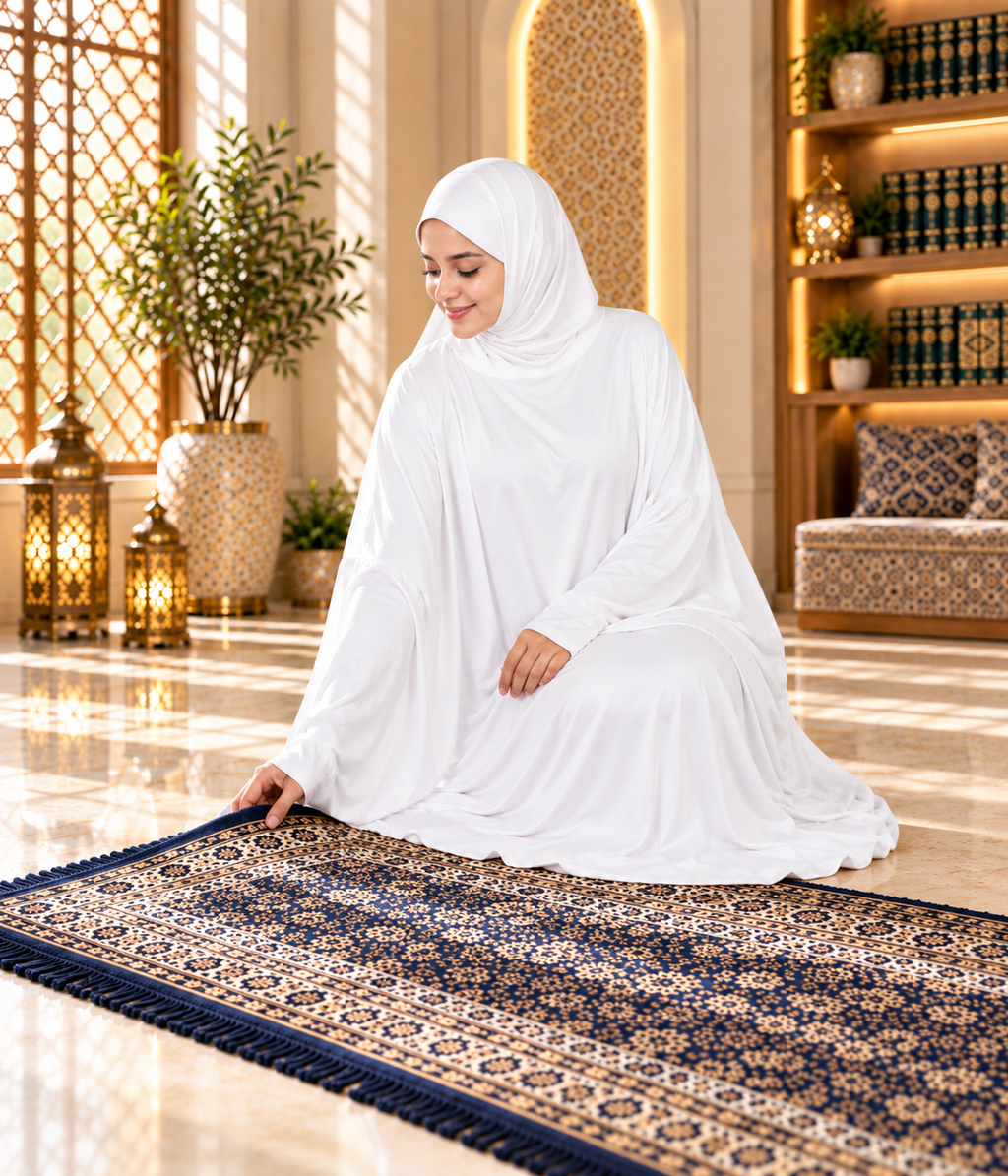 MEHAR Zahra prayer dress for Muslim women in White - view 1