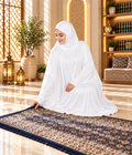 MEHAR Zahra prayer dress for Muslim women in White - view 1