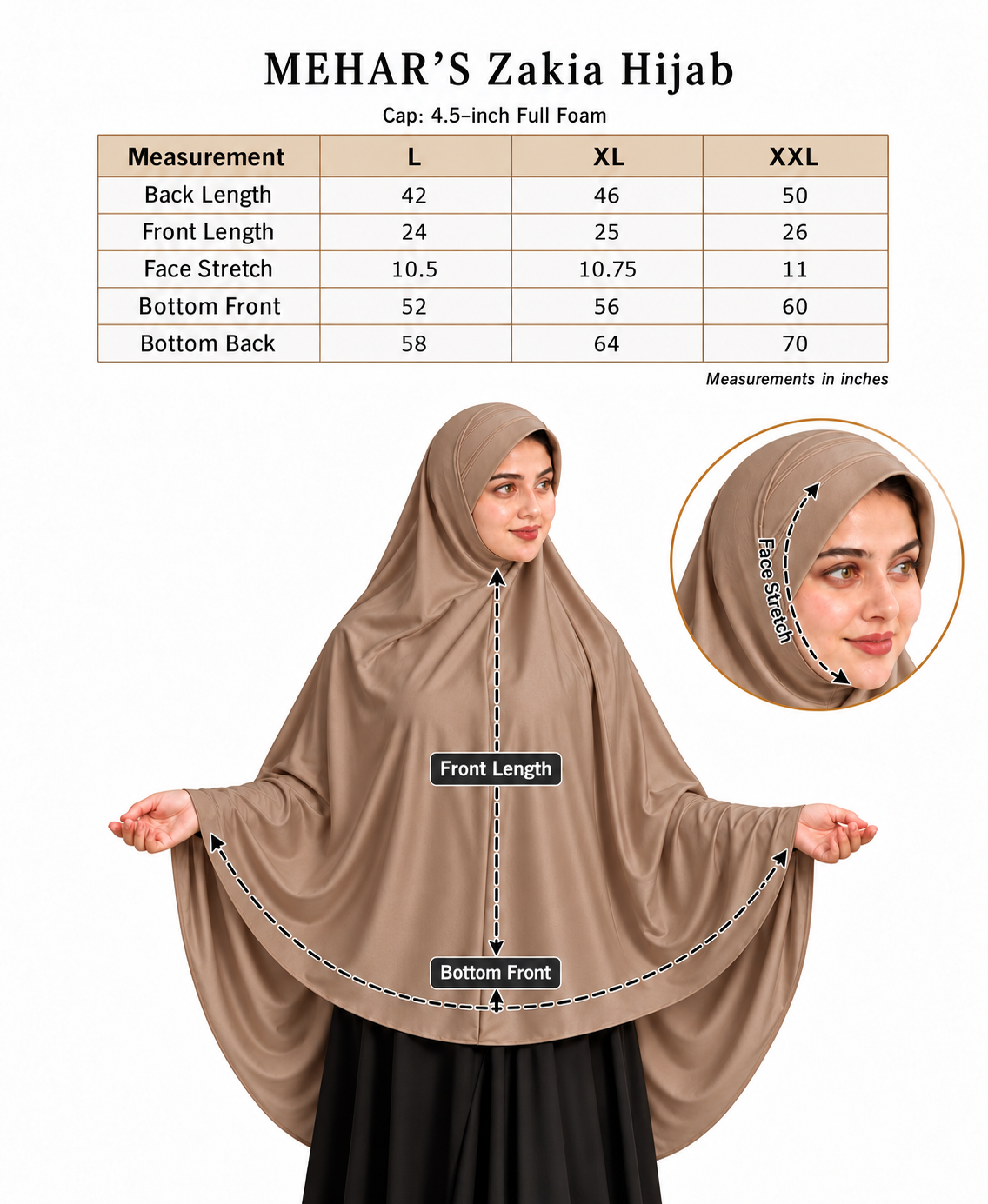 Mehar Zakia Long Hijab for Women | Mehar Signature Fabric | Modest Khimar