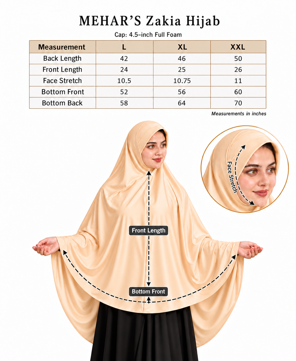 Mehar Zakia Long Hijab for Women | Mehar Signature Fabric | Modest Khimar
