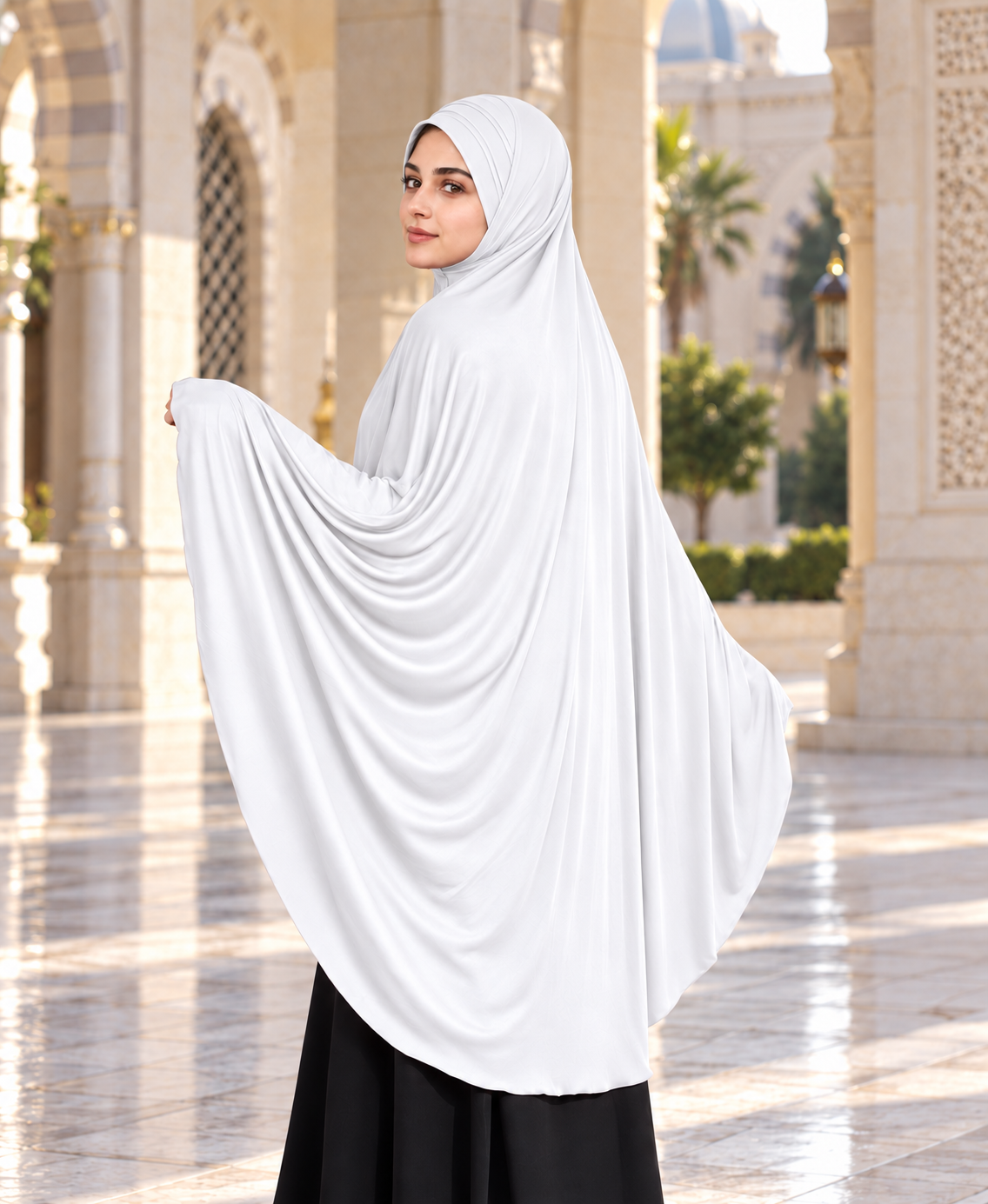 MEHAR Zakia Long Hijab for Women - Modest Khimar with Elegant Draped Design