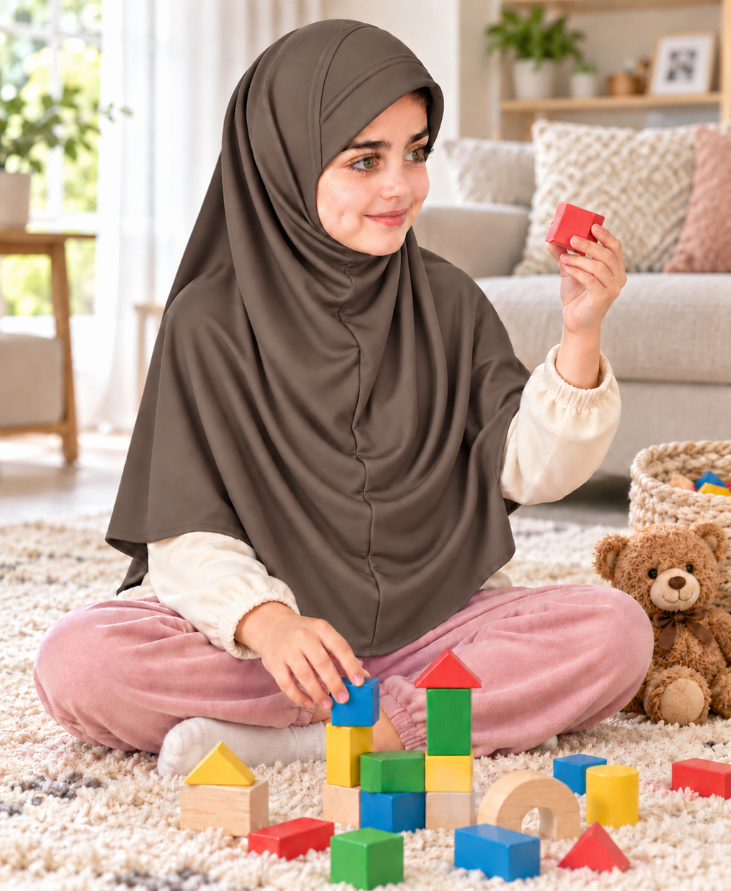 MEHAR Ma-ale Hijab for Girls - Polycotton, Ready-to-Wear